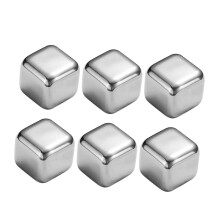Reusable Stainless Steel Ice Wine Rocks 6Piece WearResistant Whiskey Stones Set for Chilling Cocktails
