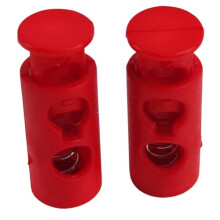 Double Hole Cord Lock Two Hole Toggles Two Pack Red For Bag Making, Sewing, DIY Craft Accessories