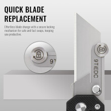 Tackle U1 folding pocket utility knife, quick-change can cutter with rail lock, EDC razor knife with pocket clip for office, factory