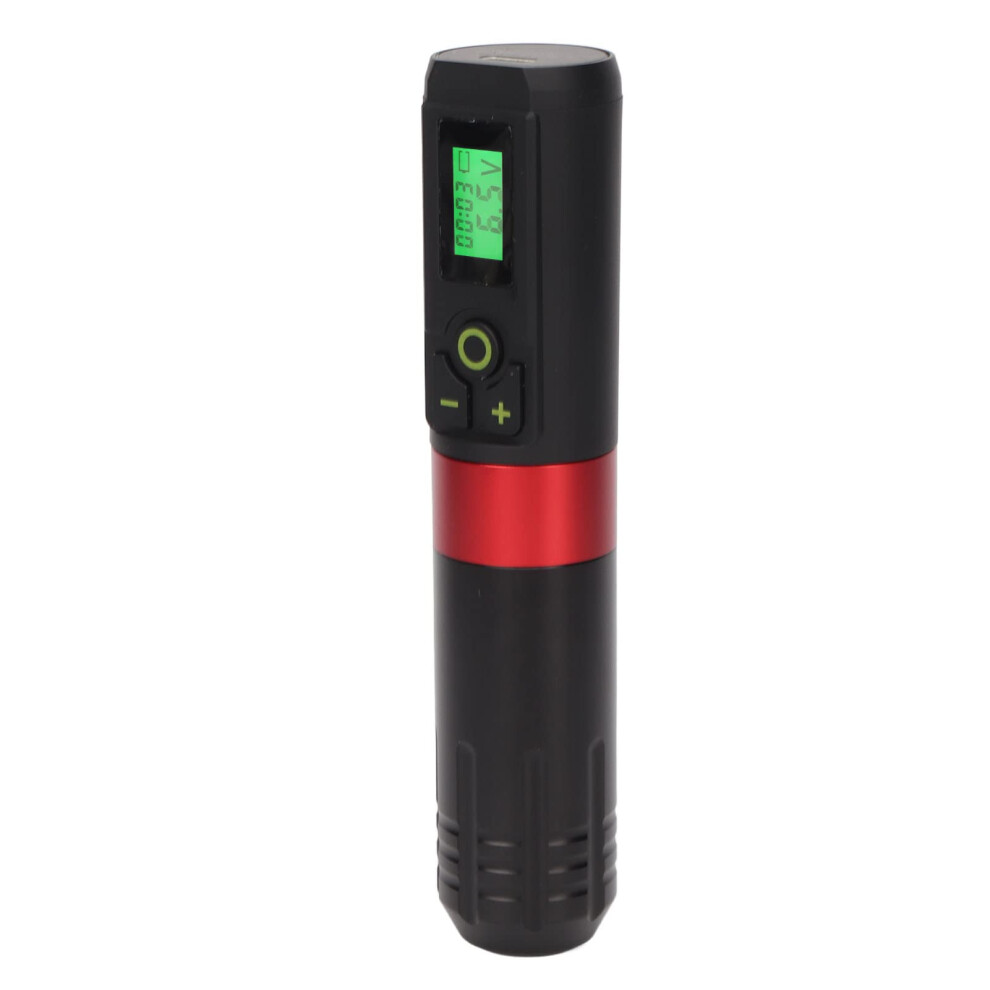 Black/Red Wireless Rotary Tattoo Pen With Led Display, Cordless Liner Shader Rechargeable