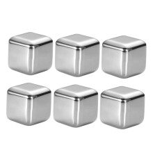 Stainless Steel Whiskey Stones 6Piece Set, Reusable Ice Cubes for Wine and Whiskey Cooling, Household Bar Accessory