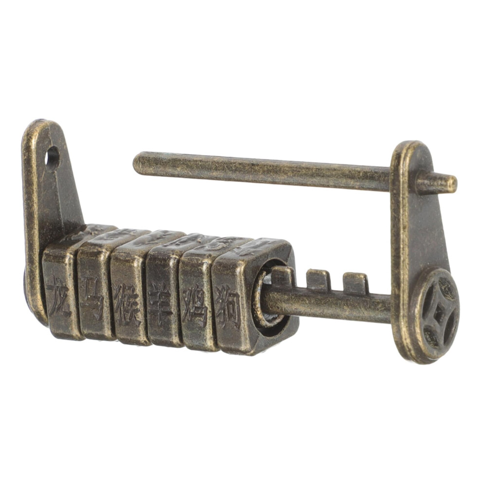 Vintage Zinc Alloy Combination Lock Small Retro Padlock With Carved Characters For Jewelry Boxes Suitcases Cabinets 9044945508215