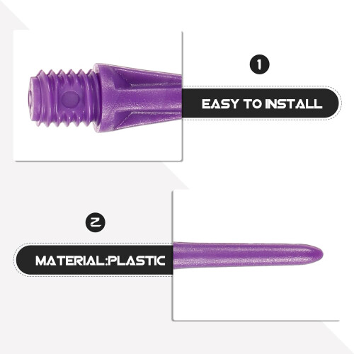 50pcs WearResistant Soft Tip Dart Points with Threaded Replacement Tips for Electronic Darts Purple 1
