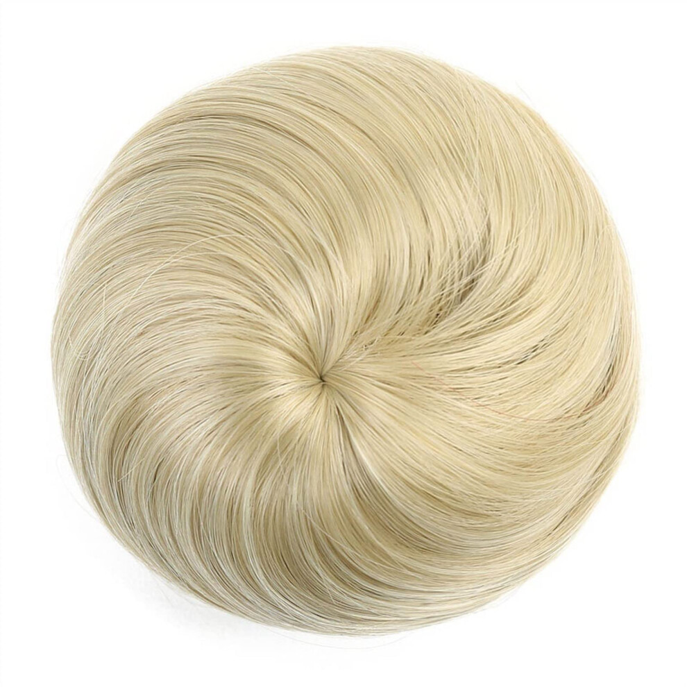 Unisex Synthetic Hair Bun With Elastic Band, Messy Wavy Hairpiece For Instant Volume Boost Color 107