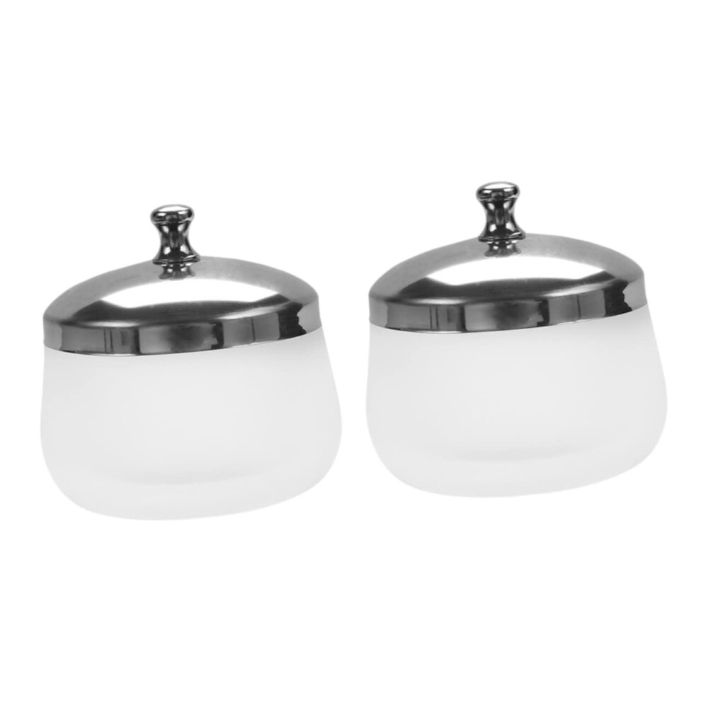 Nail Art Dappen Dish Frosted Glass Cup with Lid for Acrylic Monomer Mixing and Brush Cleaning