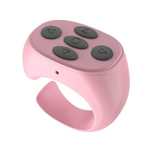 Wireless Remote Control Ring Bluetooth Page Turner for Phone Tablet Hands Video Pink
