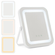 Miroir maquillage - HELLOSHOP26 - 25x30 cm - Éclairage LED réglable - Pivot 360 - Blanc