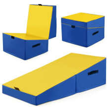 Turnmatte - HELLOSHOP26 - Faltbar - 120x60x35 cm - PVC-Lederhülle - Hochdichte EPE-Schaum