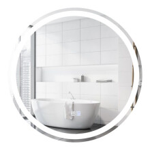 Miroir - HELLOSHOP26 - Miroir mural LED rond 60 cm - Anti-buée - Éclairage réglable (3 températures) - IP44