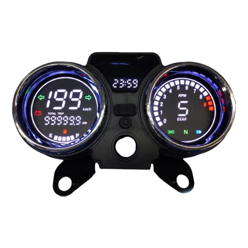 Universal 12V Motorcycle Speedometer with Clear Daynight Display and Multifunction Instrument Panel