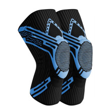 Professional Knee Brace Density Fabric, FiveLayer Protection, ShockAbsorbing Silicone, NonSlip, Blue, Strapless