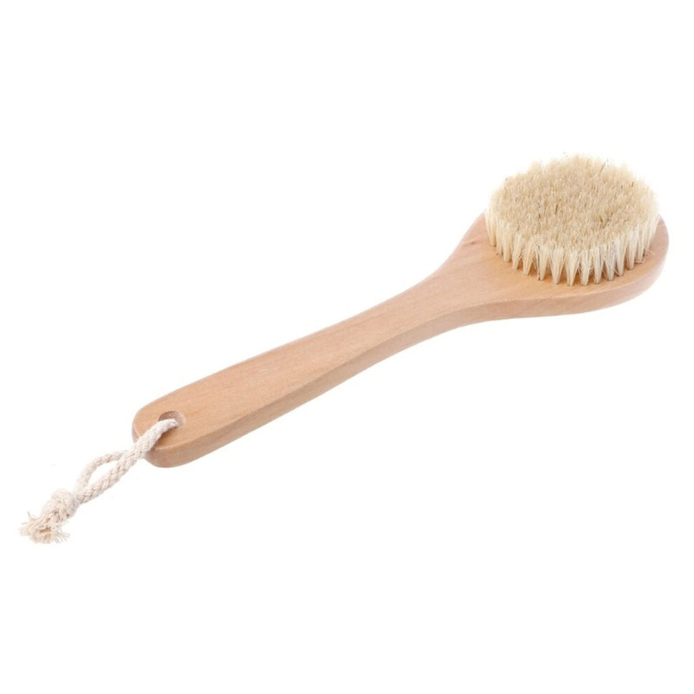 Dry Body Brush Natural Bristles Wooden Handle for Gentle Exfoliation and Invigorating Massage