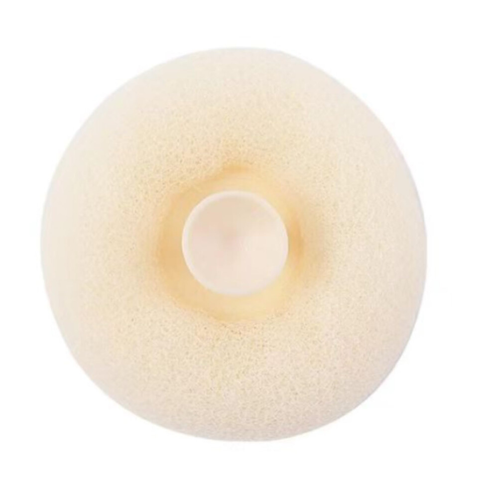 Bath Shower Sponge with Suction Cup, Soft Nylon Body Exfoliating Scrubber for Gentle Lather (White)