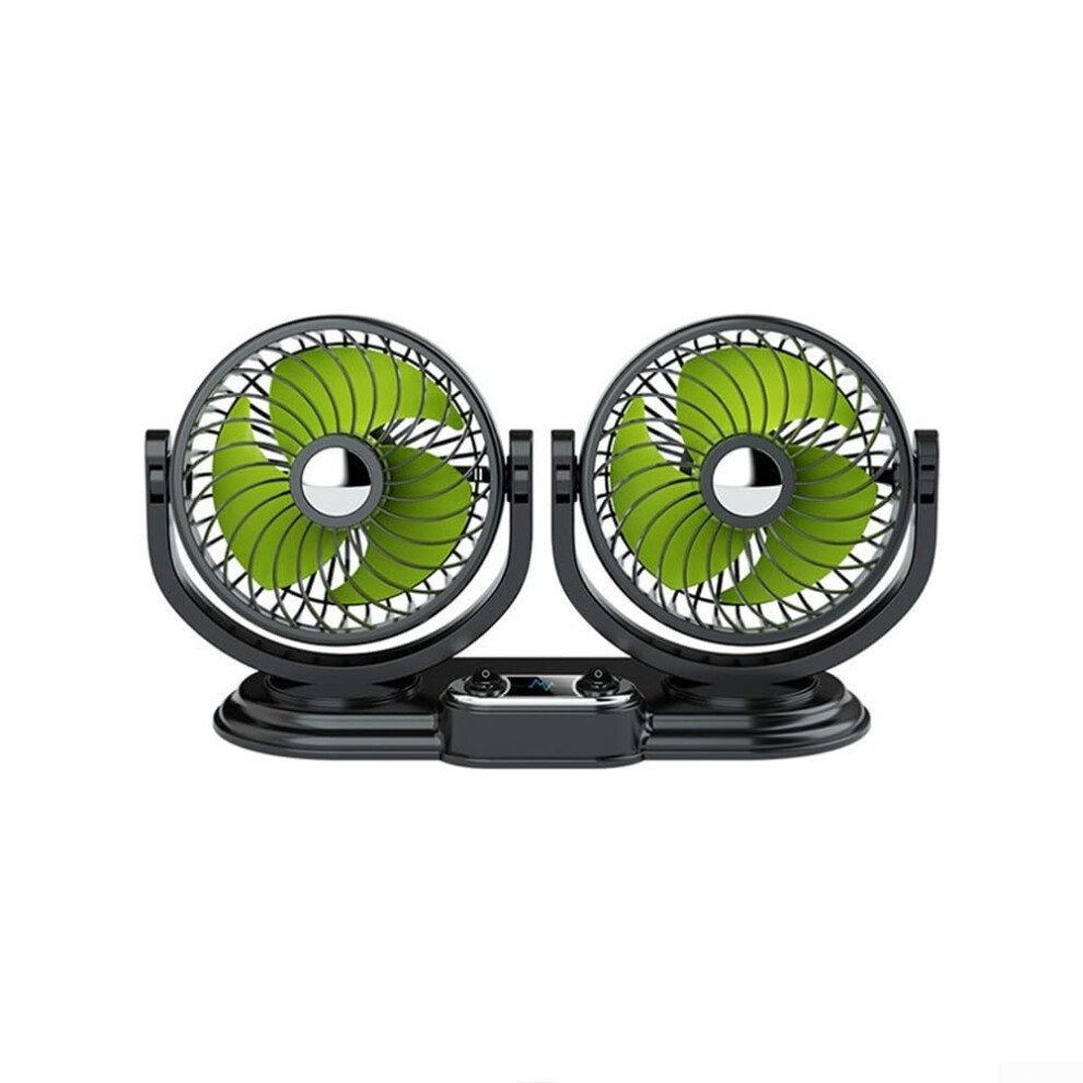 Car Fan 360 Rotatable Dual Head With 2 Speed Usb 5V/12V/24V For Suv Truck Boat 9365369522374