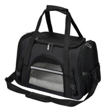 Pet Carrier Bag Cat Travel Carrier Shoulder Portable For Small Puppy All Black Lightweight Ventilated Tote Bag