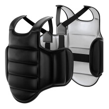 Taekwondo Chest Guard Professional Shock Absorbing Ergonomic Vest For Karate Training Sparring Black And White Size M