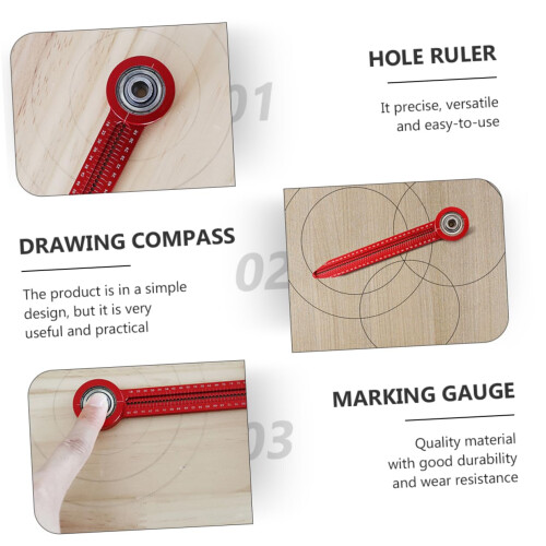 Aluminum Woodworking Compass Ruler for Precision Circle Drawing and Carpentry Design 1