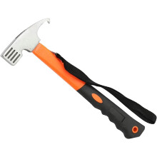 Camping Hammer and Tent Stake Remover, Lightweight Aluminum Mallet with AntiSlip Head, Orange