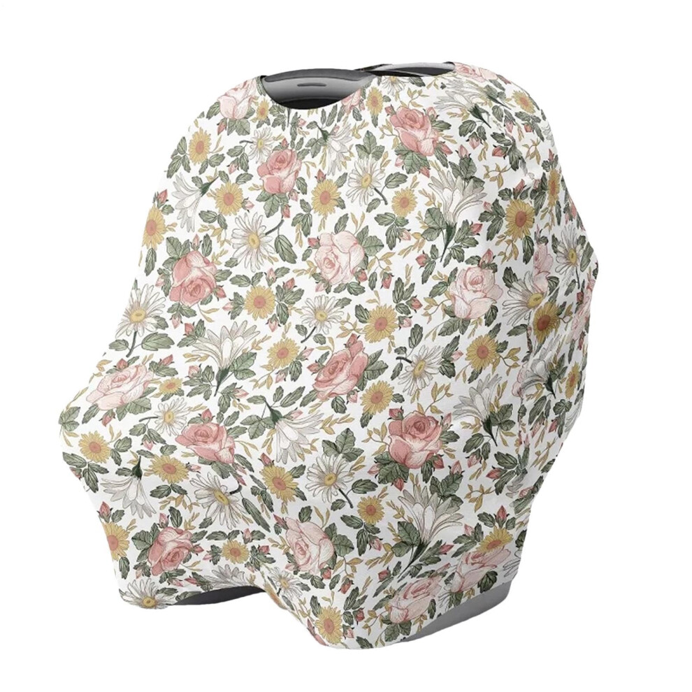Car Seat Canopy Breathable Nursing Cover For Baby Car Seat Carrier  Vintage Floral Cotton