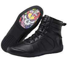 Unisex Boxing Shoes Breathable Lightweight Traction Rubber Sole for Wrestling Kickboxing Black 37 EU