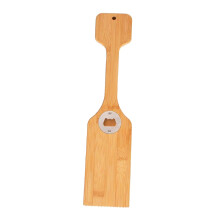 BBQ Grill Scraper Bamboo Long Handle Outdoor Barbecue Grate Cleaner with BuiltIn Bottle Opener