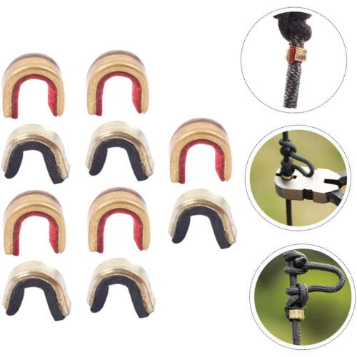 10pcs Archery Nocking Point Clips Copper Alloy Adjustable Bowstring Buckle for Compound and Recurve Bows 1