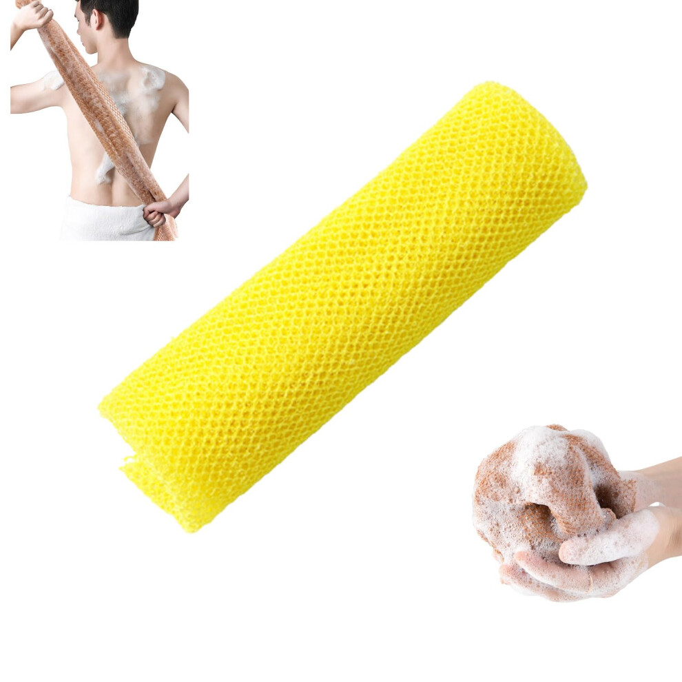 African Exfoliating Net 4PCS for Deep Skin Exfoliation, Long Bath Sponge for Back and Feet