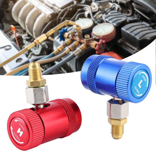 Adjustable Brass AC Quick Coupler for Refrigerant, Durable Secure Fit with Shiny Sleeve for Fast Charging