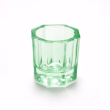 Green Crystal Glass Nail Dappen Dish for Nail Art Acrylic Monomer, Stable Easy Clean Cup