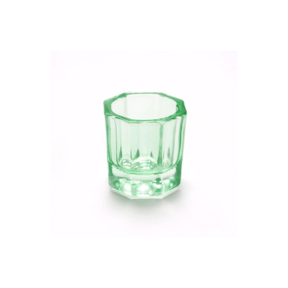 Green Crystal Glass Nail Dappen Dish For Nail Art Acrylic Monomer, Stable Easy Clean Cup