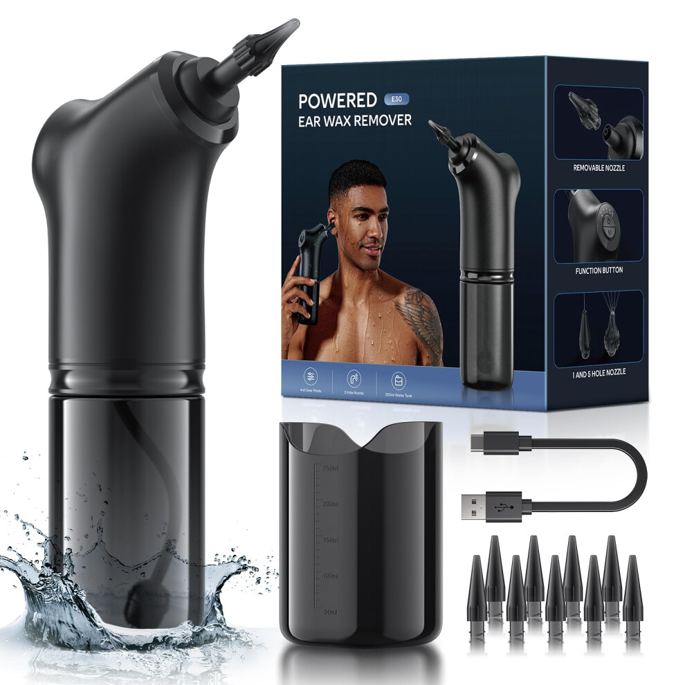 Electric Ear Cleaner with Gentle Water Irrigation, Ear Wax Removal Kit for Home Use
