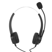 Geschäftsbüro-Kabelgebundenes binaurales Headset für Festnetztelefone VH500D-3.5mm Schwarz