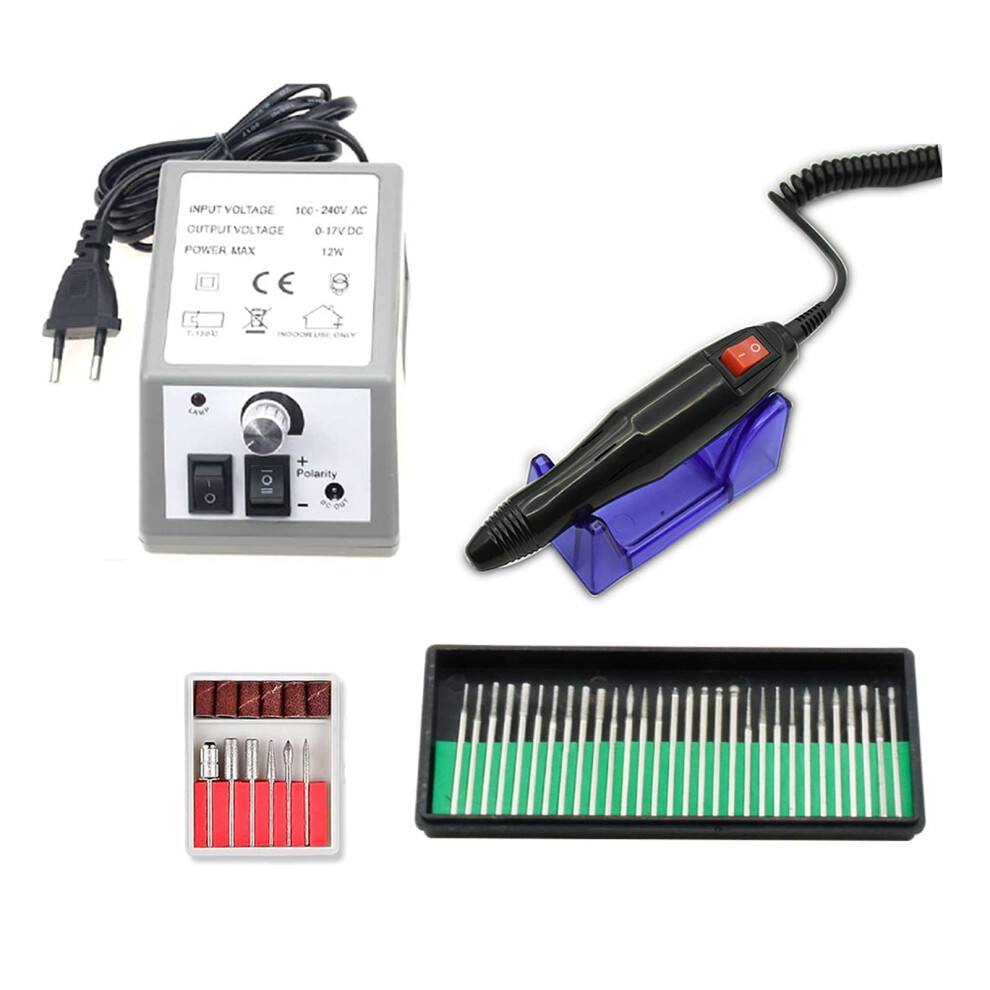 Electric Nail Drill 35000RPM Professional Nail Drill for Manicure Pedicure, Low Noise Aluminum Handpiece