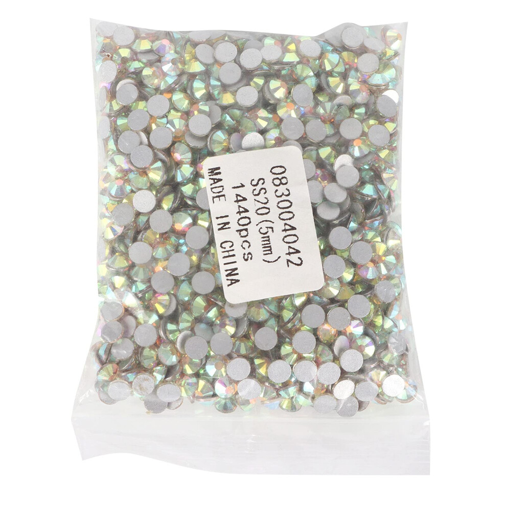 Nail Rhinestones AB Color 1440Pcs Flatback Glass Rhinestones for Crafts Clothes Shoes Nails