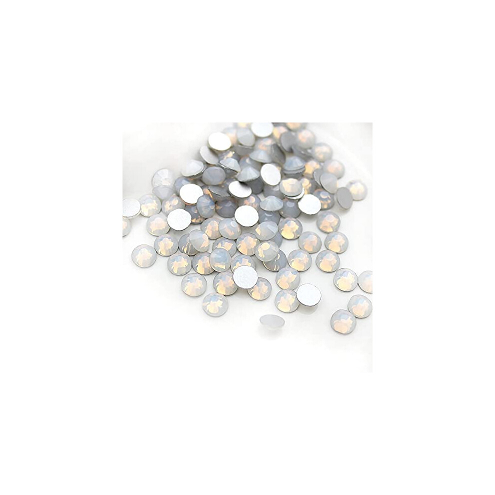 Reusable Press On Nails with Opal Rhinestones Full Coverage Tips for Weddings and Parties