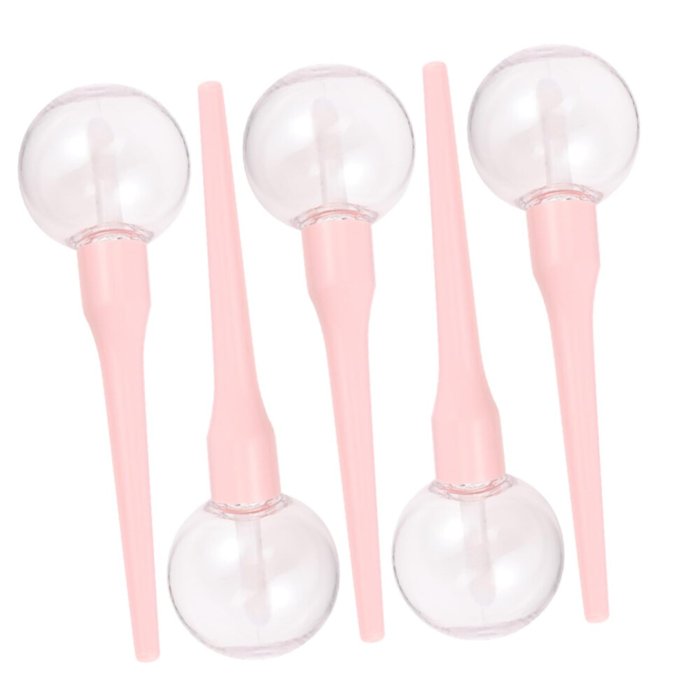 5pcs Pink Lollipop Shape Lip Gloss Tubes Refillable Empty Lipstick Containers Leakproof Travel