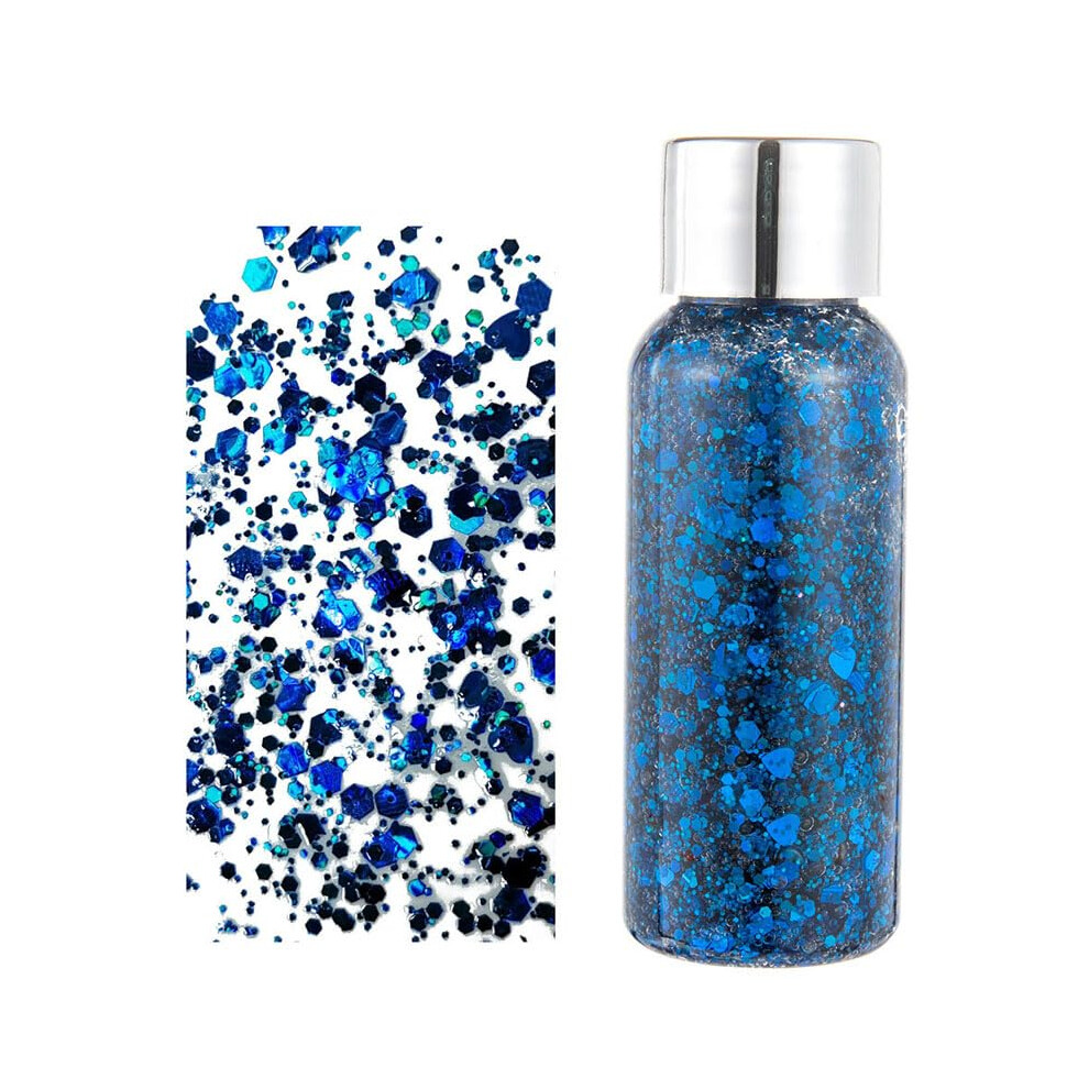 Glitter Gel with Holographic Color Shift, Longlasting Sparkle for Face Body Hair Nails Festival