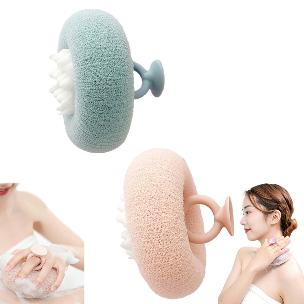 Sunflower Bath Sponge with Suction Cup, Soft Exfoliating Shower Loofah for Men and Women