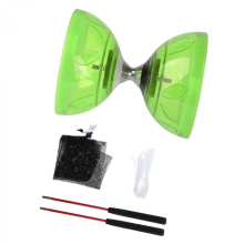 Chinese Diabolo Toy Set Diabolo Ball Toy Fun Classic Double Headed Juggling Toy with Diabolo Sticks and Ropes for Adults KidsS Green