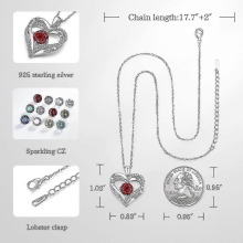 Love Pendant Necklace For Women Girls 925 Sterling Silver Rose Gift45178