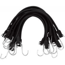 20 Pack 15 Inch Rubber Bungee Cords with Hooks, Rubber Tarp Straps, EPDM Bungee