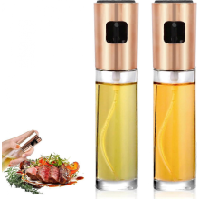 2PCS Oil Sprayer Dispenser, Rose Gold Olive Oil Sprayer for Cooking Oil Spray Bottle Transparent Baking in The KitchenWhiteM