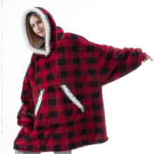 Felpa con cappuccio oversize, coperta indossabile, morbida, calda e confortevole, tasca frontale gigante SJY15510S