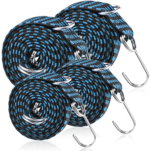 Bungee Cords with Hooks, Bungee Cord Bungee Cord for Luggage, 4 Pieces Bungee Straps Luggage Rope, Adjustable Bungee Cord with Metal Hook