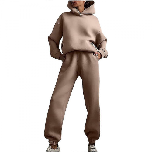 Tute da donna, set da 2 pezzi, completi con cappuccio, pullover a maniche lunghe, felpe primaverili COFFEES 1