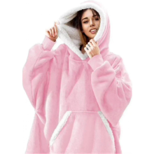 Blanket Sweatshirt Oversized Hoodie Wearable Blanket Soft Warm Comfortable Giant Front Pocket SRed and black check