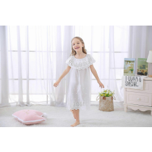 Kids Girls Nightdress Cotton Pajamas Nightwear Summer Embroidery Tracksuit Dress#43-4 Years