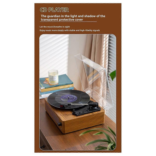 Bluetooth Record Player Multi-Functional Vintage Turntable Phonograph Wooden Vinyl Record Audio Play 2