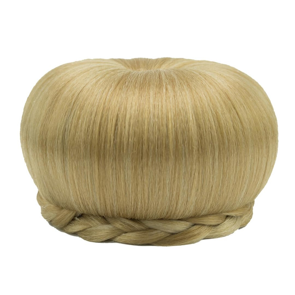 Unisex Ash Blonde Hair Bun Extension With Clip In Braided Chignon Hairpiece For Women, Instant Style