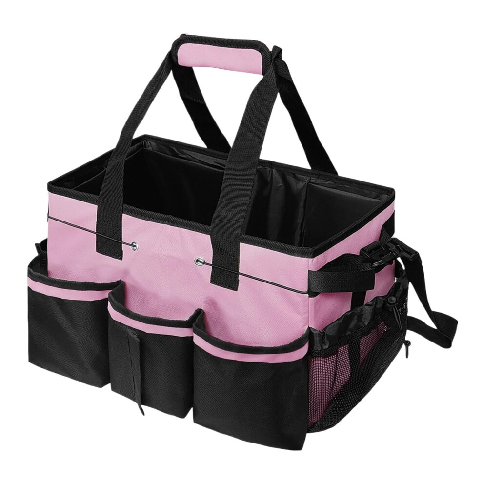 Cleaning Bags For House Cleaners, Wearable Tools Organizer, Lightweight Multipocket Portable Tote, Pink 9365369528345